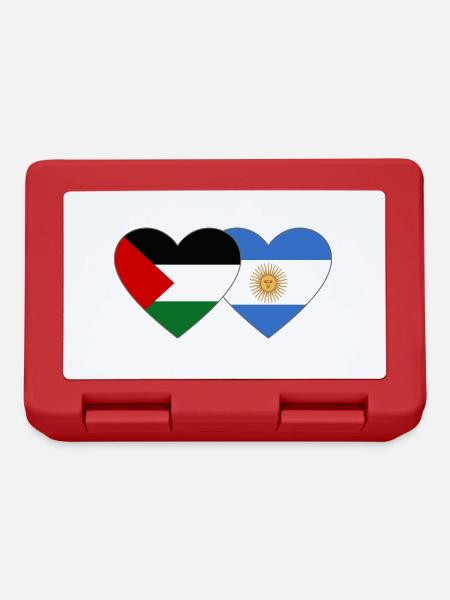 Palestine Argentine Drapeau Coeur - Boîte à goûter - rouge