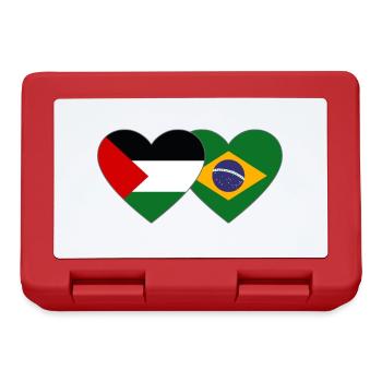 Palestine Brazil Flag Heart - Lunchbox - red - Front
