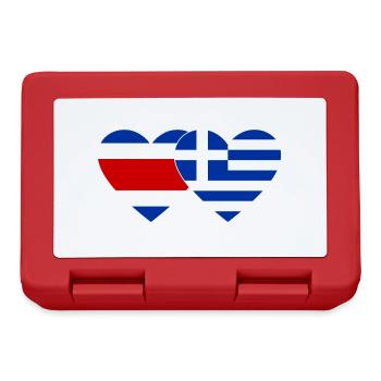 Coeur de drapeau du Costa Rica Grèce - Boîte à goûter - rouge - Devant