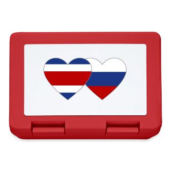 Costa Rica Russia Flag Heart - Lunchbox - red - Front