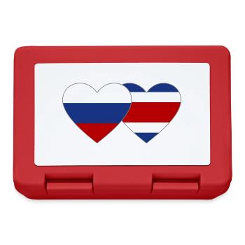 Russia Costa Rica Flag Heart - Lunchbox - red - Front