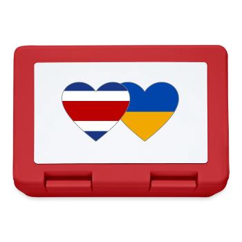 Coeur de drapeau du Costa Rica Ukraine - Boîte à goûter - rouge - Devant