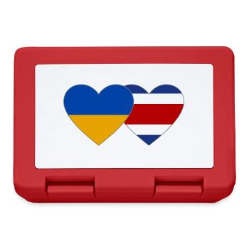 Ukraine Costa Rica Flag Heart - Lunchbox - red - Front