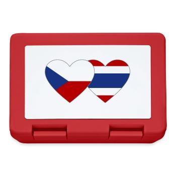 République tchèque Thaïlande drapeau coeur - Boîte à goûter - rouge - Devant