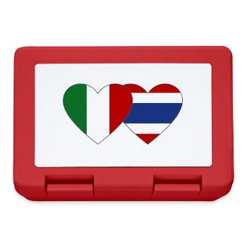 Italie Thaïlande Drapeau Coeur - Boîte à goûter - rouge - Devant