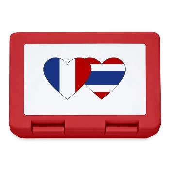 France Thaïlande Drapeau Coeur - Boîte à goûter - rouge - Devant