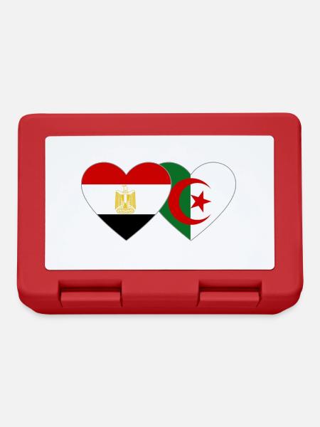 Egypte Algérie Drapeau Coeur - Boîte à goûter - rouge