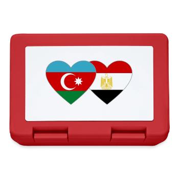 Azerbaïdjan Egypte Drapeau Coeur - Boîte à goûter - rouge - Devant