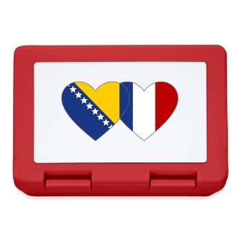 Bosnie France Drapeau Coeur - Boîte à goûter - rouge - Devant