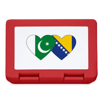 Pakistan Bosnie drapeau coeur - Boîte à goûter - rouge - Devant