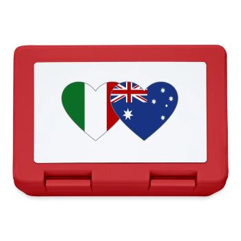 Italie Australie Drapeau Coeur - Boîte à goûter - rouge - Devant