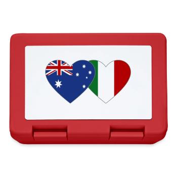 Australie Italie Drapeau Coeur - Boîte à goûter - rouge - Devant