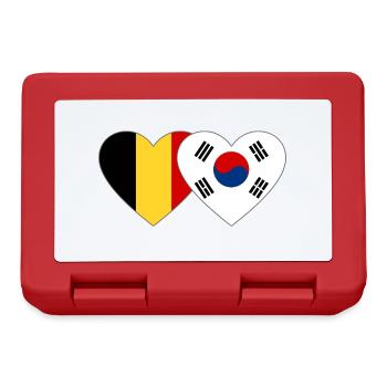 Belgique Corée du Sud Drapeau Coeur - Boîte à goûter - rouge - Devant