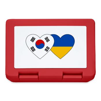 Südkorea Ukraine Flagge Herz - Brotdose - Rot - Vorne