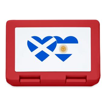 Schottland Argentinien Flagge Herz - Brotdose - Rot - Vorne