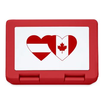 Austria Canada flag heart - Lunchbox - red - Front
