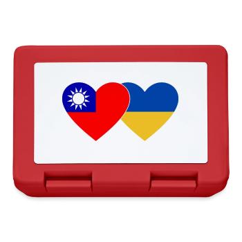 Taiwan Ukraine Flagge - Brotdose - Rot - Vorne
