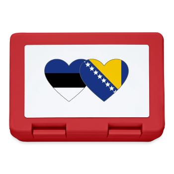 Estonia Bosnia Flag Heart - Lunchbox - red - Front