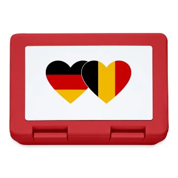 Allemagne Belgique Drapeau Coeur - Boîte à goûter - rouge - Devant