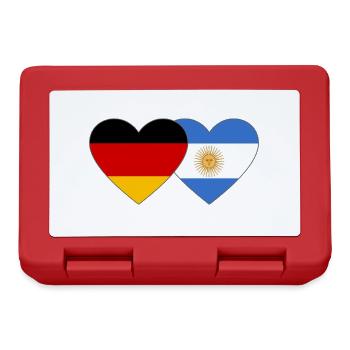 Deutschland Argentinien Flagge Herz - Brotdose - Rot - Vorne