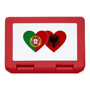 Portugal Albanie Drapeau Coeur - Boîte à goûter - rouge - Devant