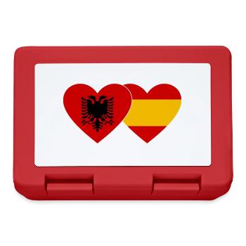 Albanien Spanien Flagge Herz - Brotdose - Rot - Vorne