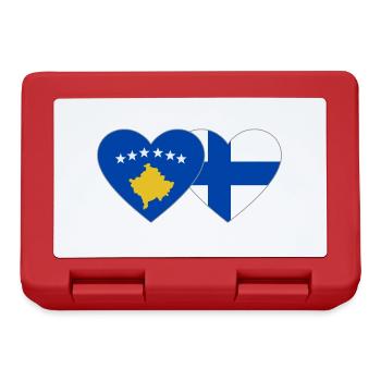 Kosovo Finlande Drapeau Coeur - Boîte à goûter - rouge - Devant