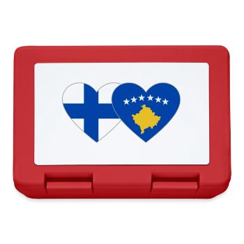 Finlande Kosovo Drapeau Coeur - Boîte à goûter - rouge - Devant
