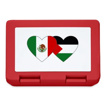Mexique Palestine drapeau coeur - Boîte à goûter - rouge - Devant
