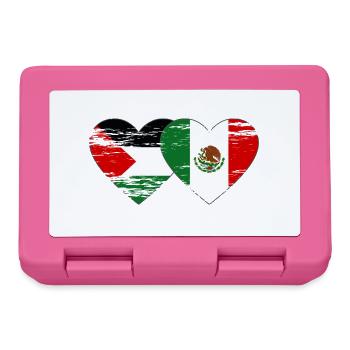 Palestine Mexico Flag Heart - Lunchbox - pink - Front