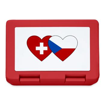 Suisse République Tchèque Drapeau Coeur - Boîte à goûter - rouge - Devant