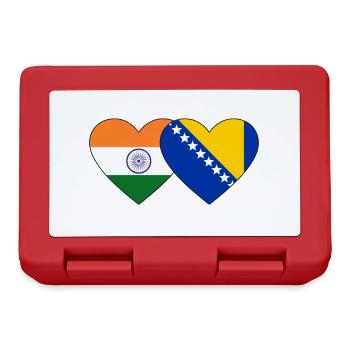 Inde Bosnie drapeau coeur - Boîte à goûter - rouge - Devant