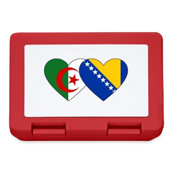 Algerien Bosnien Flagge Herz - Brotdose - Rot - Vorne