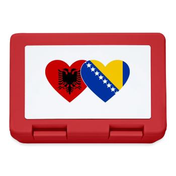Albanie Bosnie Drapeau Coeur - Boîte à goûter - rouge - Devant