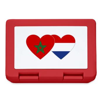 Maroc Hollande Drapeau Coeur - Boîte à goûter - rouge - Devant