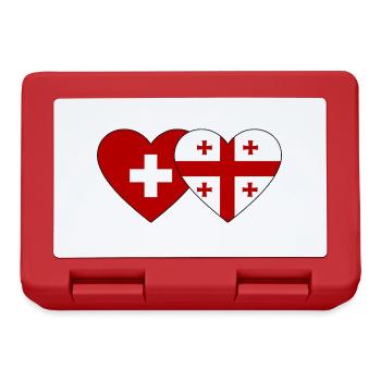 Suisse Géorgie Drapeau Coeur - Boîte à goûter - rouge - Devant
