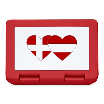 Denmark Austria Flag Heart - Lunchbox - red - Front