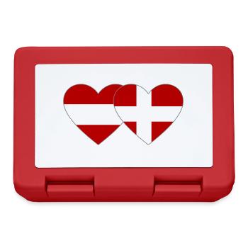 Austria Denmark Flag Heart - Lunchbox - red - Front
