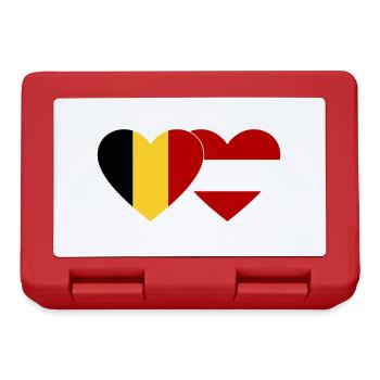 Belgique Autriche Drapeau Coeur - Boîte à goûter - rouge - Devant