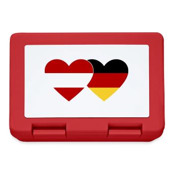 Austria Germany Flag Heart - Lunchbox - red - Front