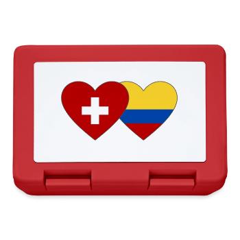 Switzerland Colombia Flag Heart - Lunchbox - red - Front