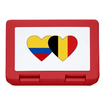Colombia Belgium Flag Heart - Lunchbox - red - Front