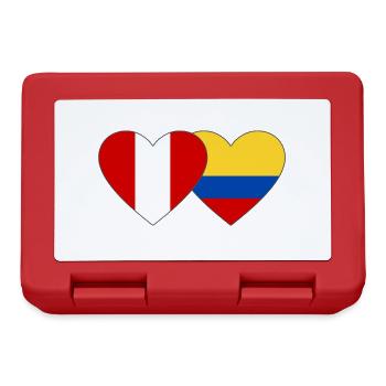 Pérou Colombie Drapeau Coeur - Boîte à goûter - rouge - Devant