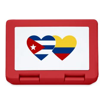 Cuba Colombia Flag Heart - Lunchbox - red - Front