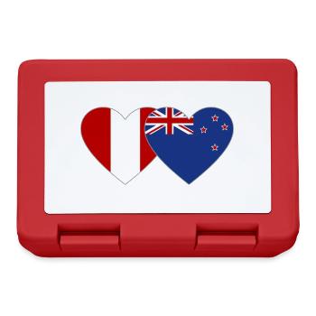Pérou Nouvelle-Zélande Drapeau Coeur - Boîte à goûter - rouge - Devant