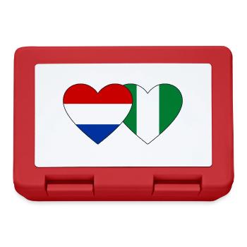 Hollande Nigeria Drapeau Coeur - Boîte à goûter - rouge - Devant