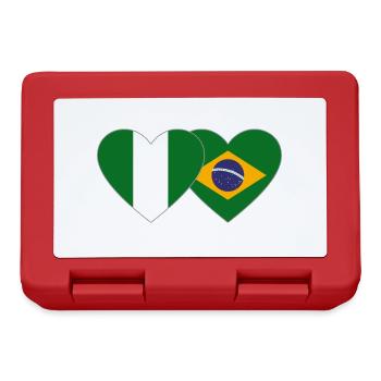 Nigeria Brazil Flag Heart - Lunchbox - red - Front