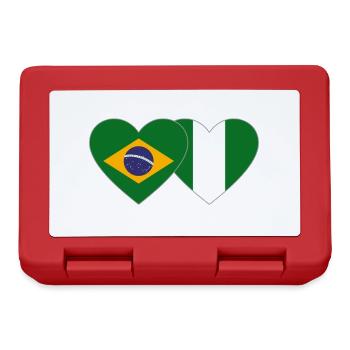 Brésil Nigeria Drapeau Coeur - Boîte à goûter - rouge - Devant