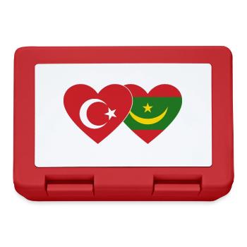 Turquie Mauritanie Drapeau Coeur - Boîte à goûter - rouge - Devant