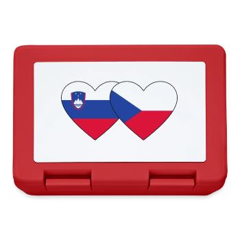 Slovenia Czech Republic Flag Heart - Lunchbox - red - Front